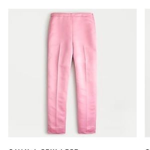J. Crew Pink high-rise cigarette pant in satin